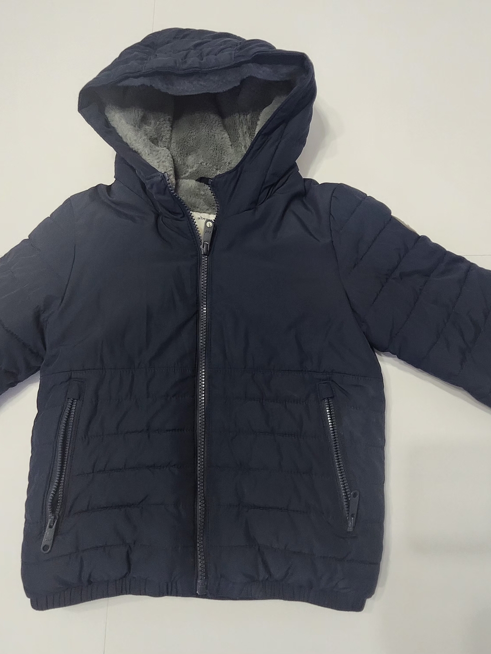 abercrombie kids Navy Hooded Puffer Jacket Size 5/6